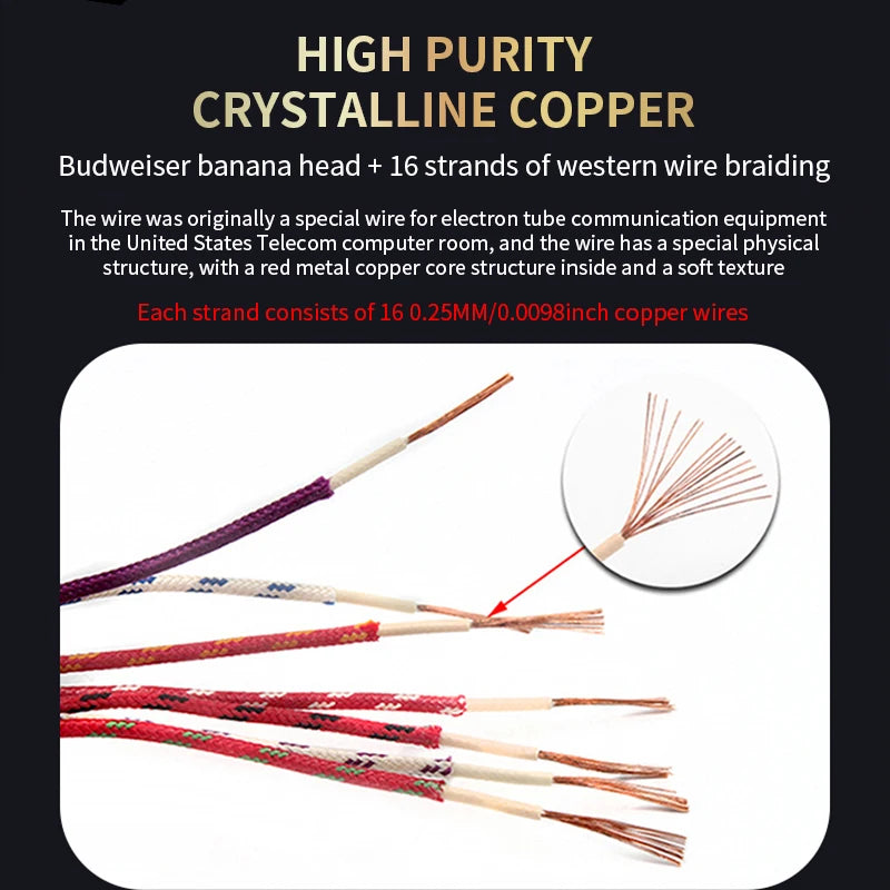 YYAUDIO speaker wires, high-end speaker wires, professional hifi pure copper audio wires with banana heads