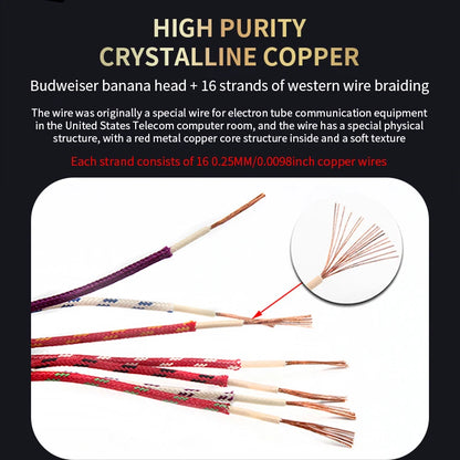 YYAUDIO speaker wires, high-end speaker wires, professional hifi pure copper audio wires with banana heads