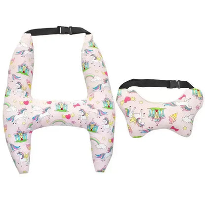 2-Pack Adorable Ultra-Soft Car Seat Pillows with Secure Belt - Ensures Peaceful Restful Naps on the Go - Enhanced Safety