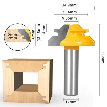 Carpentry tools paneling cutter, high-end 45-degree mortise and tenon milling cutter, profile cutter, right-angle cutter ...