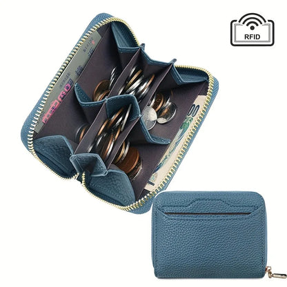 Mini Credit Card Wallet ID Card Holder, Unisex Small Wallet, Thin Zippered Short Coin Purse