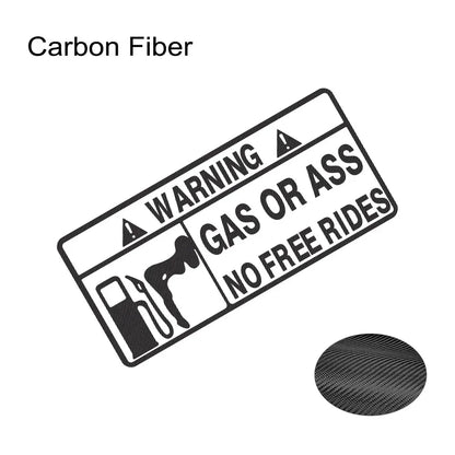 15x7cm Gas or Ass Car Sticker Window Windshield Creative Free Ride Vinyl Decals for Truck Motorcycle Vans Pickup Fuel Tank Decal