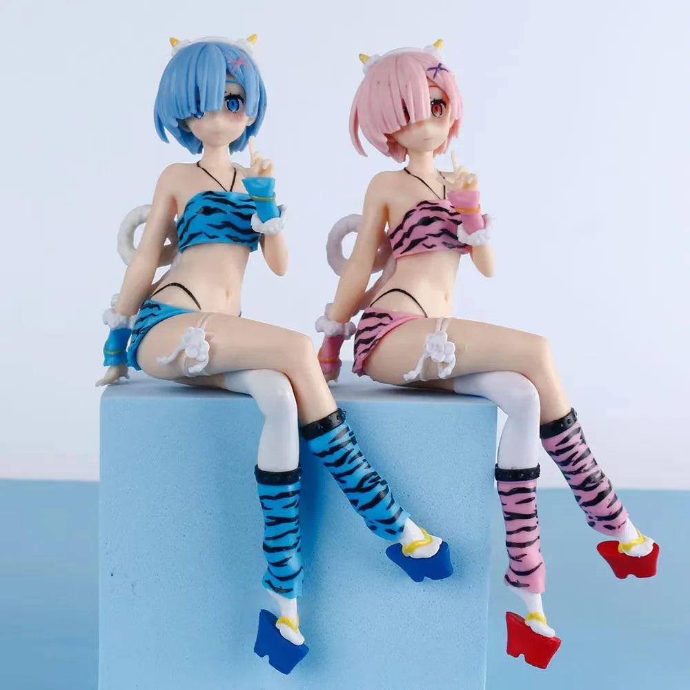 New Anime Figure Pajamas Leopard Bikini Sitting Posture Girl PVC Action Collection Model