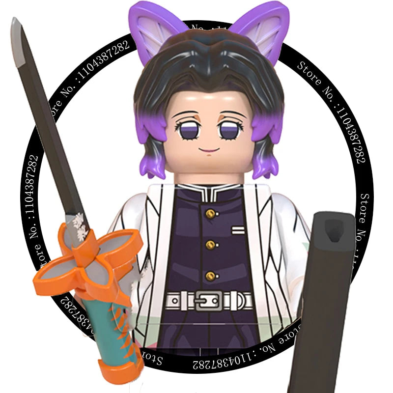 Demon Slayer Miniatures, Tan Errou, NeiZuko, Guiyou, Shinobu, collectible action figures, children's assembled toys, gifts.