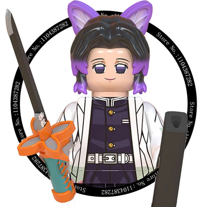 Demon Slayer Miniatures, Tan Errou, NeiZuko, Guiyou, Shinobu, collectible action figures, children's assembled toys, gifts.