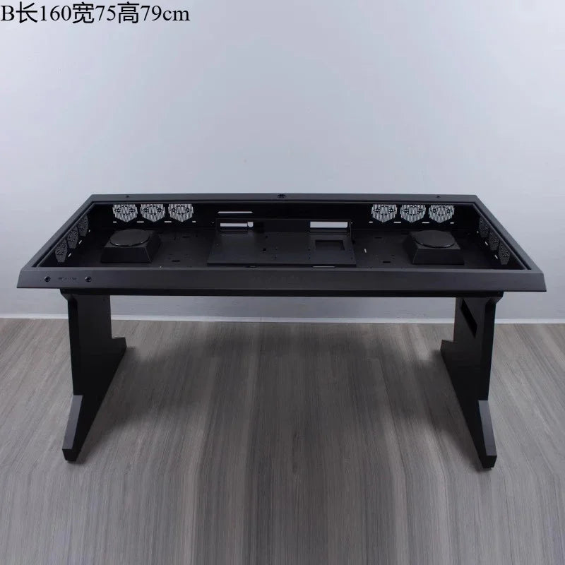 btooer Computer Case All-in-One Desk Cool Sci-fi Water Cooling Irregular Built-in Fully Transparent Large Case E-sports