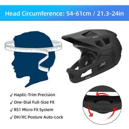 CAIRBULLDiscovery Full Face MTB Cycling Helmets Adult Racing Downhill casco Removable Chin BMX Off-Road All-Mountain Speed Bike