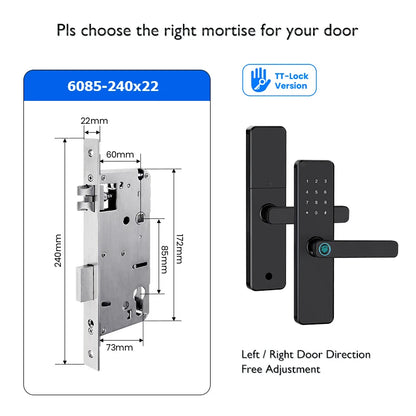 Bluetooth TTLock App Fingerprint Door Lock Code Card Key Touch Screen Smart Door Lock Security Digital Electronic Lock For Home