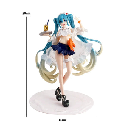 Anime Figure Wedding Dress Action Figures Kawaii Swimsuit Vocaloid PVC Collectible Model Toys Girl Gift