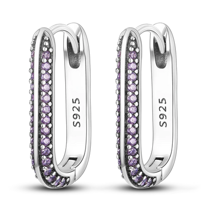 Orstarry Original 925 Sterling Silver Minimally Design Blue Zircon Earrings Women Hoop Earring Anniversary Jewelry Gifts