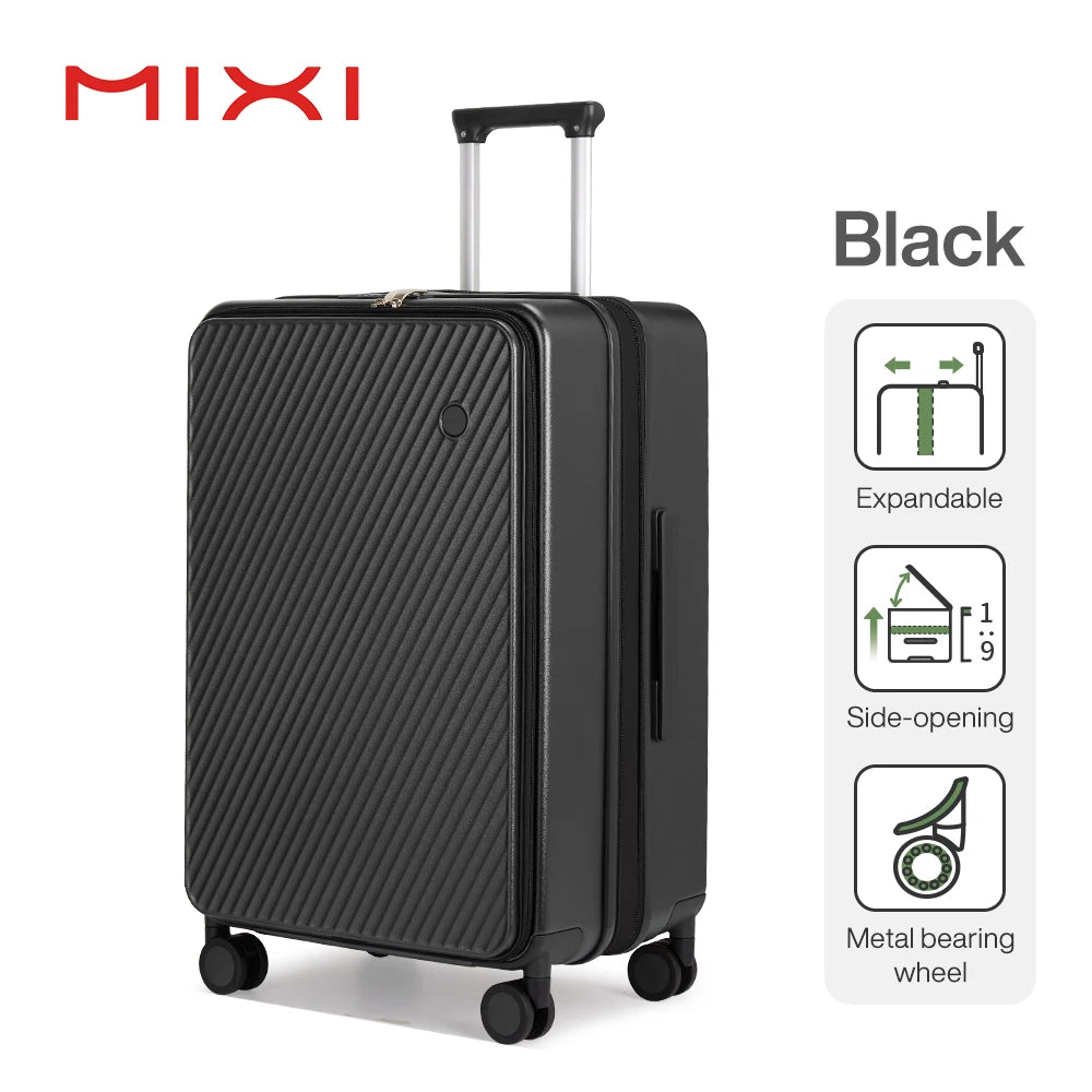 Mixi Expandable Carry On Luggage PC Hard Shell Suitcase Top Opening Rolling Travel Suitcases with Spinner Wheels TSA Lock M9296