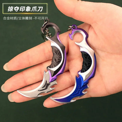 Valorant Melee Reaver 2.0 Karambit Knife Metal M4 Game Peripheral Samurai Sword Alloy Model Keychain Pendant Gifts Toys
