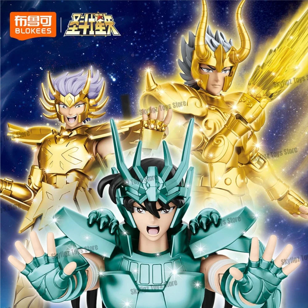 Original BLOKEES Saint Seiya Second Bullet Gemini Dragon Capricorn Sagittarius Action Figure Anime Toys Christmas Gift in Stock