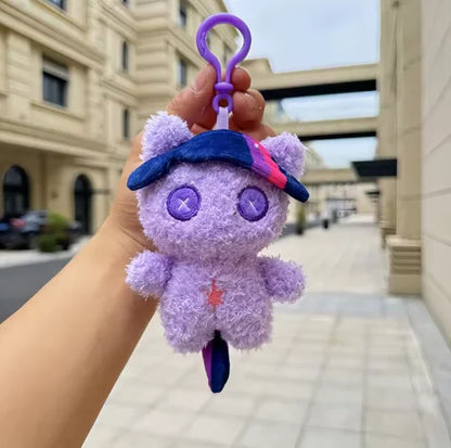 Kawaii My Little Pony Plush Backpack Pendant Keychain Twilight Sparkle Fluttershy Pinkie Pie Cute Bag Decoration Toy Gift