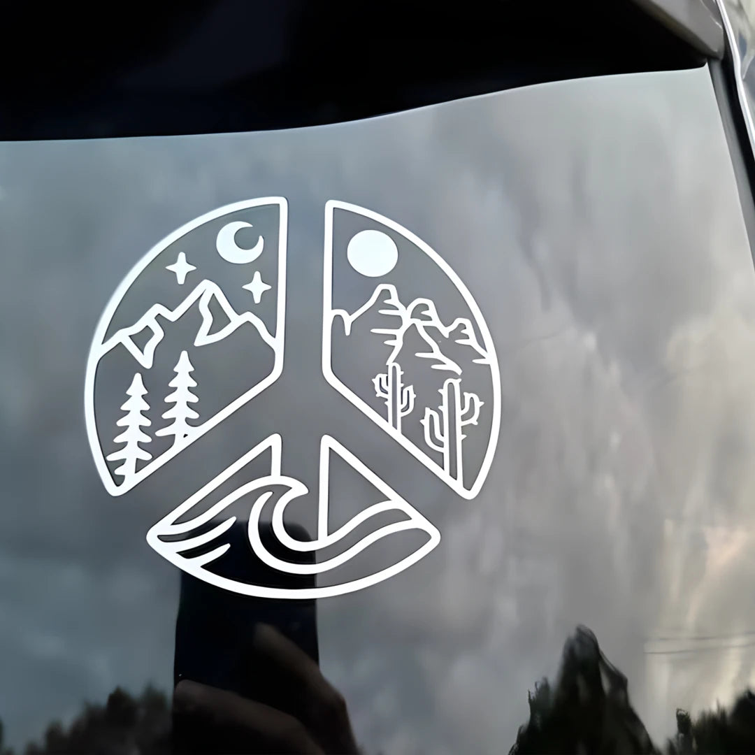 DECAL [Elemental Peace] Vinyl Decal | Mountain Decal | Peace Decal | Car Window Decal | Laptop Decal | Water Bottle Decal | Car