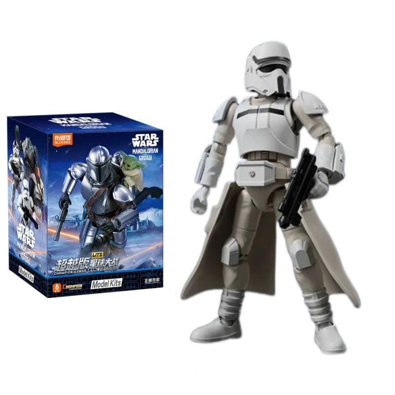BLOKEES Star Wars Series Brick Figures Beyond Edition The Mandalorian and Grogu Imperial Stormtrooper Assembled Model Toy Gift