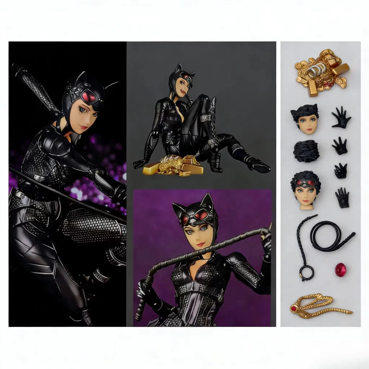 In Stock Amazing Yamaguchi Catwoman Revoltech Action Figure KO Factory High-Quality Version with Bonus Head Anime Model
