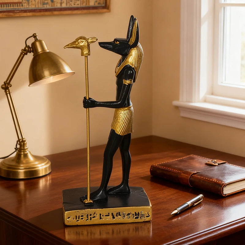 Egyptian Mythology Anubis Statue Resin Craft for Home Decoration in Bedroom, Living Room, and Study