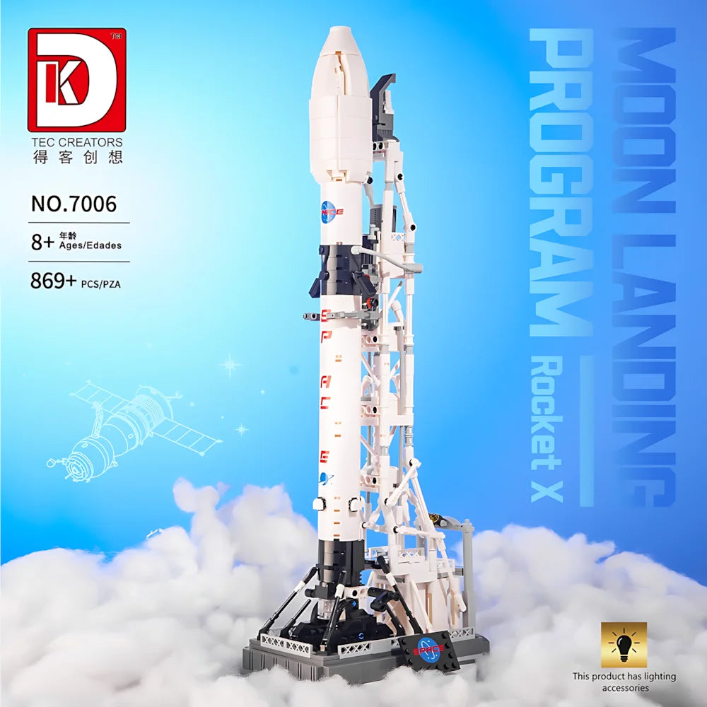 869PCS Moon Landing Program Space Rocket X Building Blocks City Aerospace Shuttle Model Bricks Educational Toys For Boys Gifts