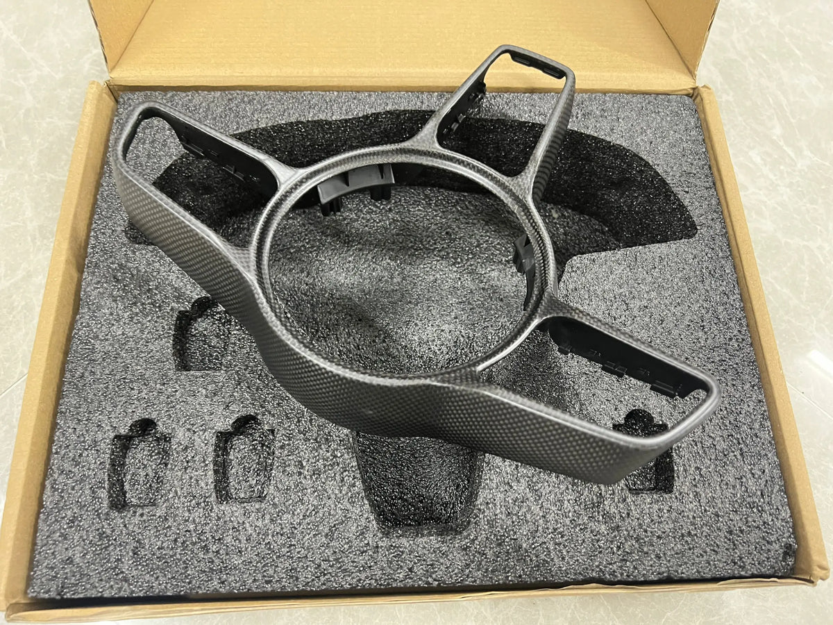 For Porsche Macan Cayenne Panamera 718 918 911 Car Interior Steering Wheel Cover Trim Accessories Carbon Fiber Texture