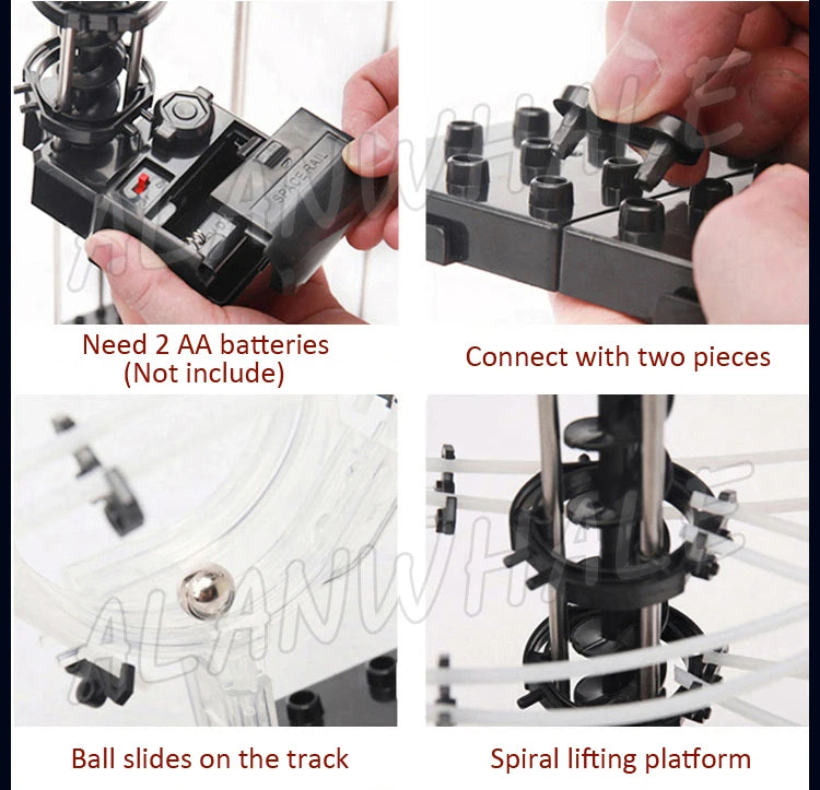 2600cm Rail Level 4 Marble Run Race Roller Coaster Night Luminous Model Building Kits Learning Toys Rolling Steel ball Sculpture