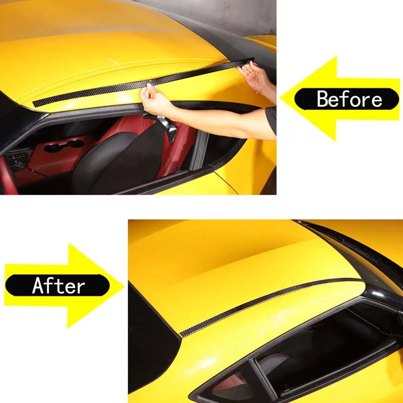For Toyota Supra MK5 A90 2019-2025 Soft Carbon Fiber Car Roof Door Edge Trim Molding Strip Sticker Car Accessories