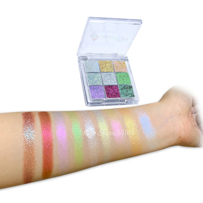 Sheeneffect Chameleon Chrome Eyeshadow Palette 9 Colors High End Makeup Cosmetics
