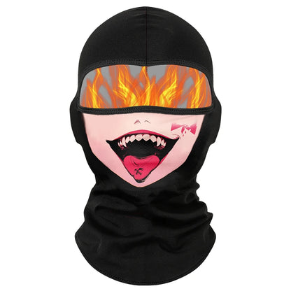 Winter Warm Plus Velvet Balaclava Motorcycle Cold-proof Scarf Ski Full Face Mask Skull Clown Windproof Neck Cover Cycling Cap