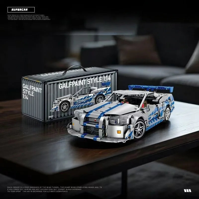 New technology racing car building blocks, creative MOC supercar building blocks, DIY model kit gifts for adult