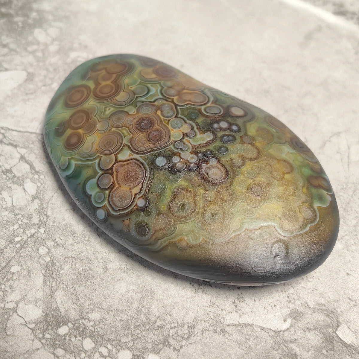 Large Natural Gobi Agate Palm Stone Flower Eye Mongolian Raw Rock Minor Flaws Unpolished For Collectors Home Decor Display