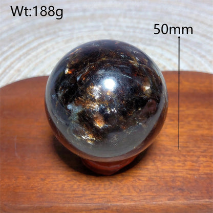 Natural Crystal Phlogopite Golden Flashy Mica Sphere Painting Gemstones Mineral Energy Reiki Home Decorations Gift