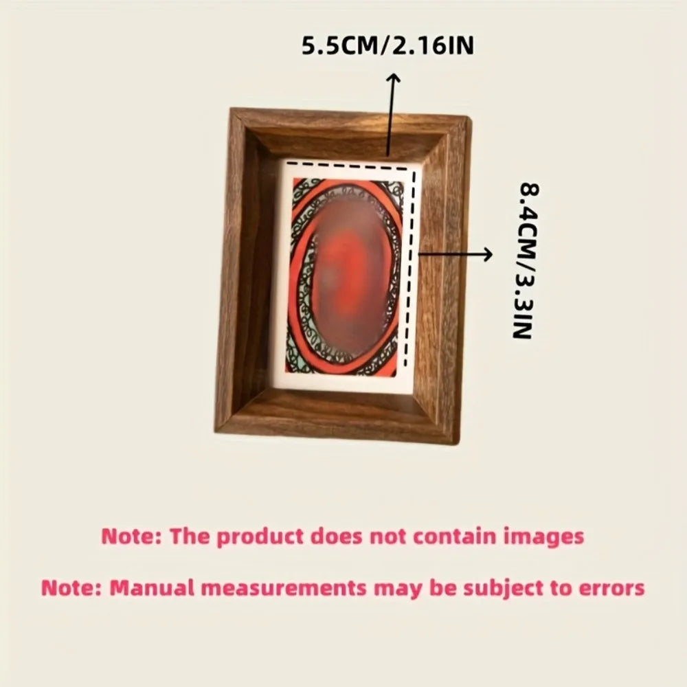 Mini Wooden Photo Frame 3 Inch Polaroid Picture Display Stand Small Card Collectible Frames Tabletop Desk Ornament for Family
