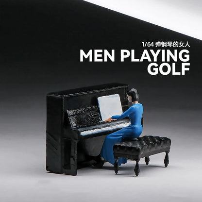 1/64 Scale Figure Band Singer Model  Resin  Miniature Figures Diorama Minifigures Garage Scenes DIY Craft Toys Collectible