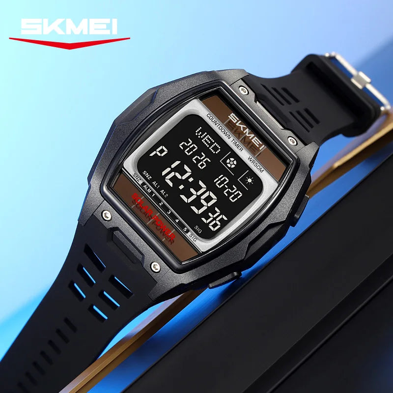 SKMEI 2750 Fashion Men Electronic Watch Solar Power Large Screen Luminous Calendar Multifunctional Outdoor Sport Watches for Man