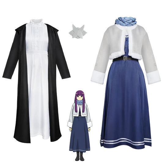 Anime Beyond Journey's End Cosplay Costume Fern Cloak Coat Dress Uniform Fern Winter Suit Halloween Party Roleplay Clothes