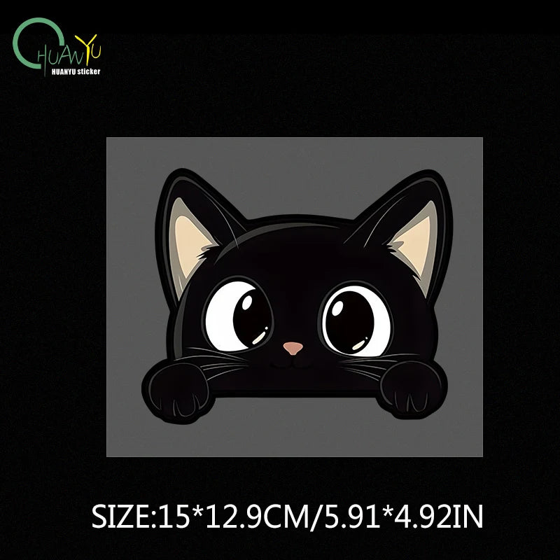 Black kitten cartoon cute car body scratch cover personal creative waterproof electric bike motorcycle sticker decal