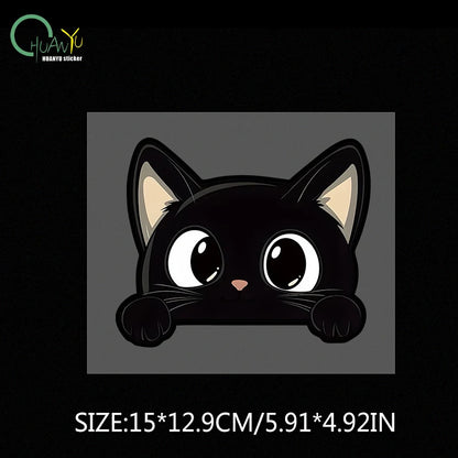Black kitten cartoon cute car body scratch cover personal creative waterproof electric bike motorcycle sticker decal