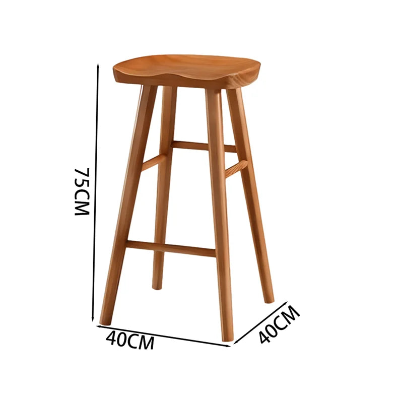 Nordic Bar Chair, Bar Stool, Solid Wood Home Chair, High Stool, Mobile Phone Store Stool, Modern Minimalist Bar Chair, Bar Stool