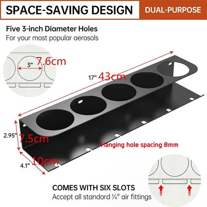 Wall Mounted Aerosol Spray Organizer Metal Aerosol Spray Can Holder Large Opening Multipurpose Easy Access Aerosol Bottle