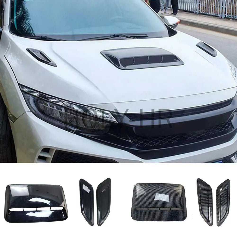 Air Outlet Cover Decoration Trim Universal Plastic Car Hood Scoop Fake Air Flow Intake Vent Covers Auto Exterior Accessories