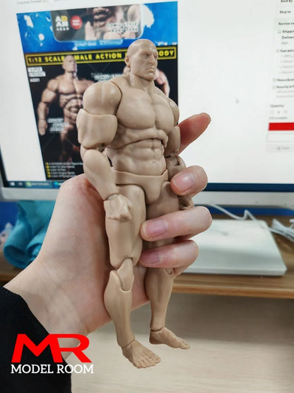 MUFF TOYS ADAM 1/12 Scale Male Strong Muscle Joint Body 6'' Super Flexible Comic Soldier Action Figure Articulated Body Doll