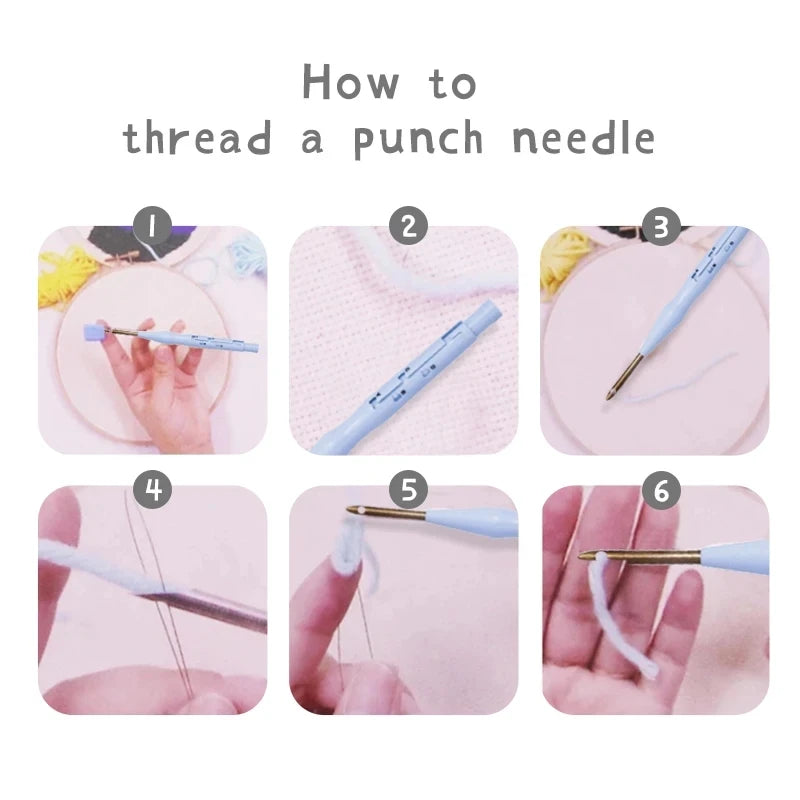 Punch Needle Embroidery Starter Kits Scenery Pattern for Adults Beginners DIY Craft Punch Needle Kits Embroidery With Frame