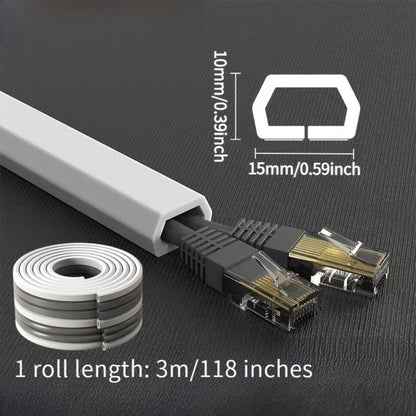 1PC 1/3M Self-Adhesive PVC Cable Management Strip Decorative Wire Protection Strip Suitable for Covering Wires on Walls Floors