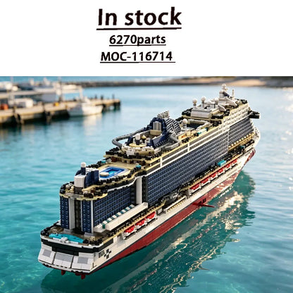 MOC-116714 Ocean Cargo Giant Ship Carrier Building Block Model • 6270 Parts Children's Birthday Building Blocks Toy Gifts
