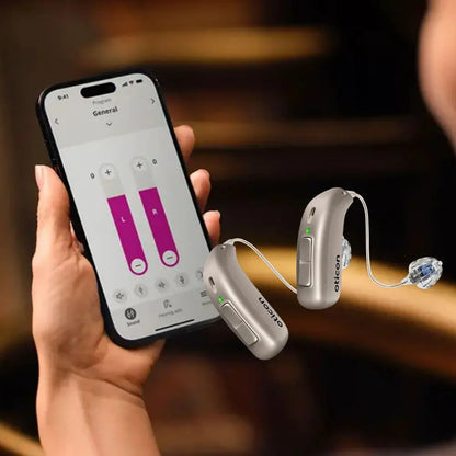 Oticon Jet PX 2 MiniRITE Rechargeable AI Hearing Aid DNN 48 Channels Bluetooth Computer Programming for Mild to Severe Loss