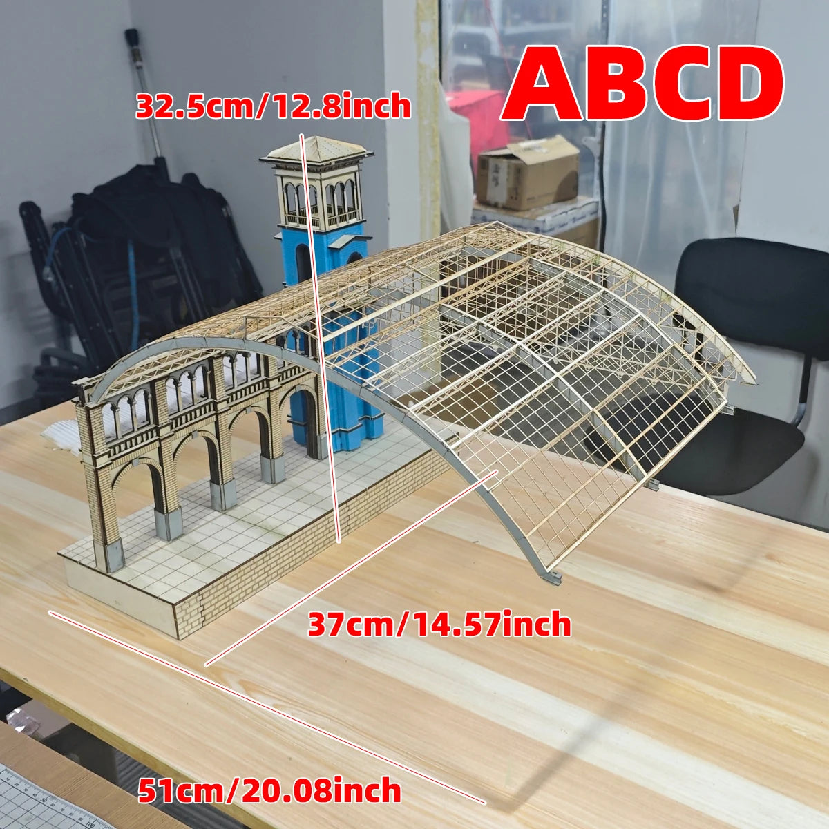 Assembly Architectural Model Miniature Sand Table Building Bungalow Railway Station Ticket Office Diorama Scale Model Kit 1/35