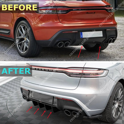 Maxton Style Rear Bumper Valance for Porsche Macan S & GTS & T MK1 Facelift 2021-2025 Rear Diffuser Body Aero Kit Spoiler Tuning