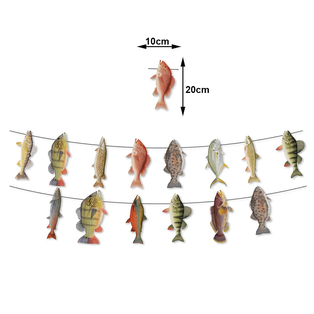 Fish Balloons Realistic Balloons Fishing Birthday Party Decor Cute Inflatable Fish Balloons for Fishing Theme Party Decorations