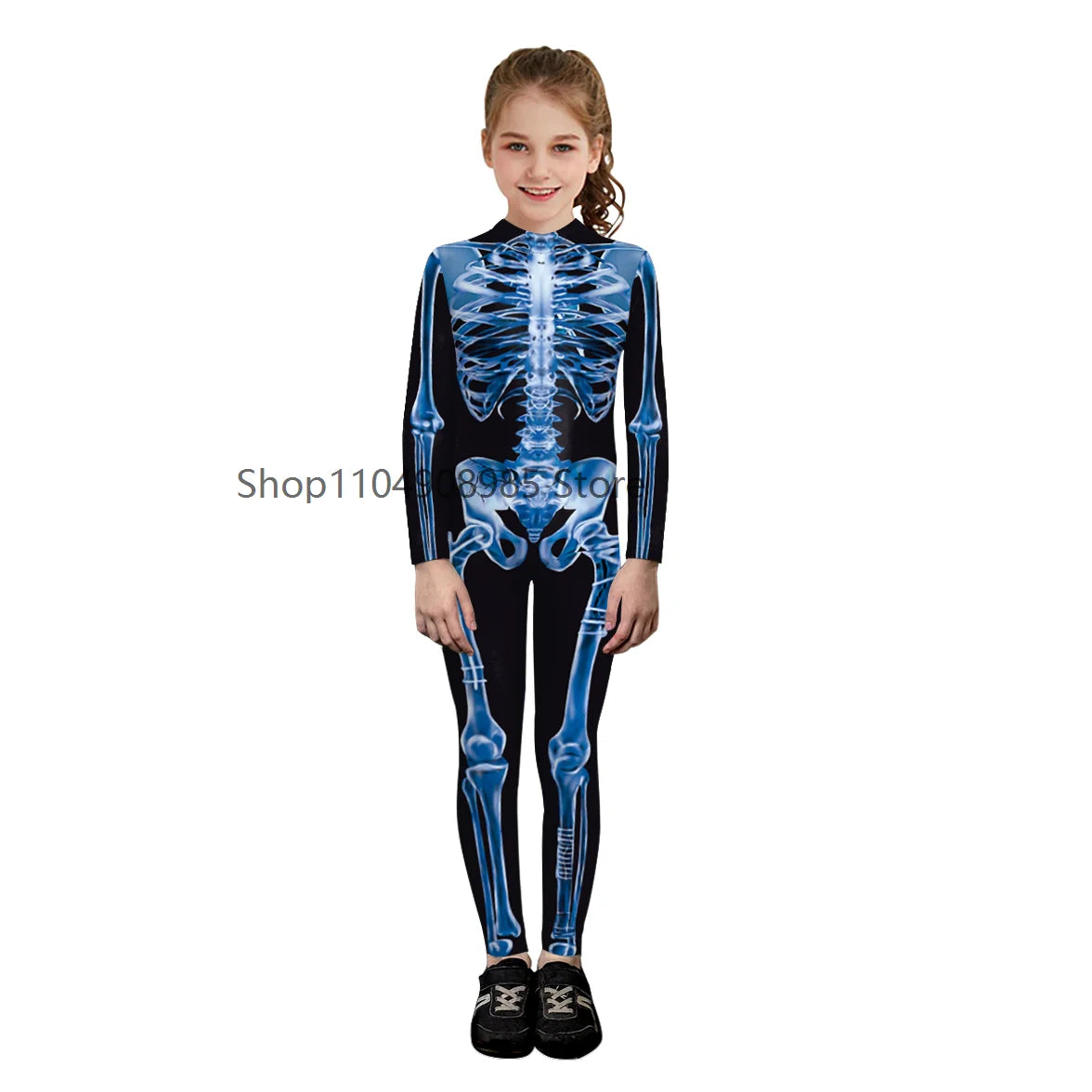 Halloween Cosplay Costume Zombies Skeleton Print Jumpsuit Boys Girls Zentai Suit Xmas Party Clothes Gifts Children Cartoon