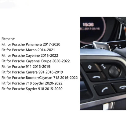 For Porsche Panamera Macan Cayenne Carrera 911 718 991 Car Steering Wheel Shift Paddle Spyder 918 Cayman Gear Extend Shifters